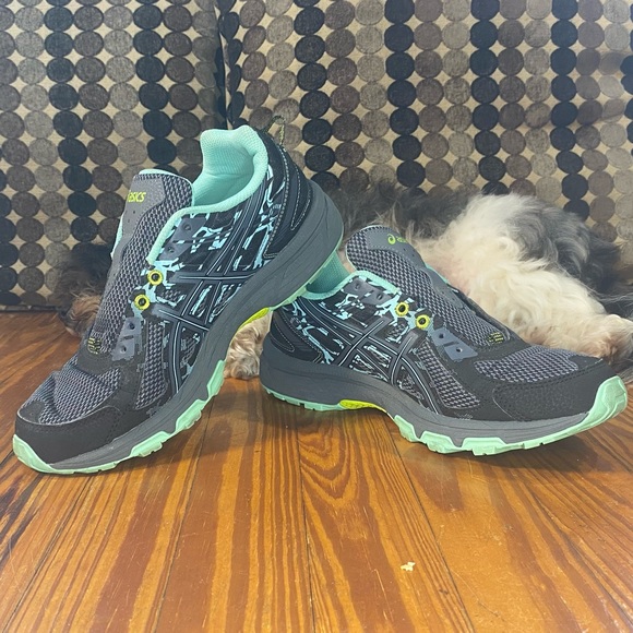 Asics Gel-Venture 6 Black/Lime Running Shoes 9 - Picture 2 of 10